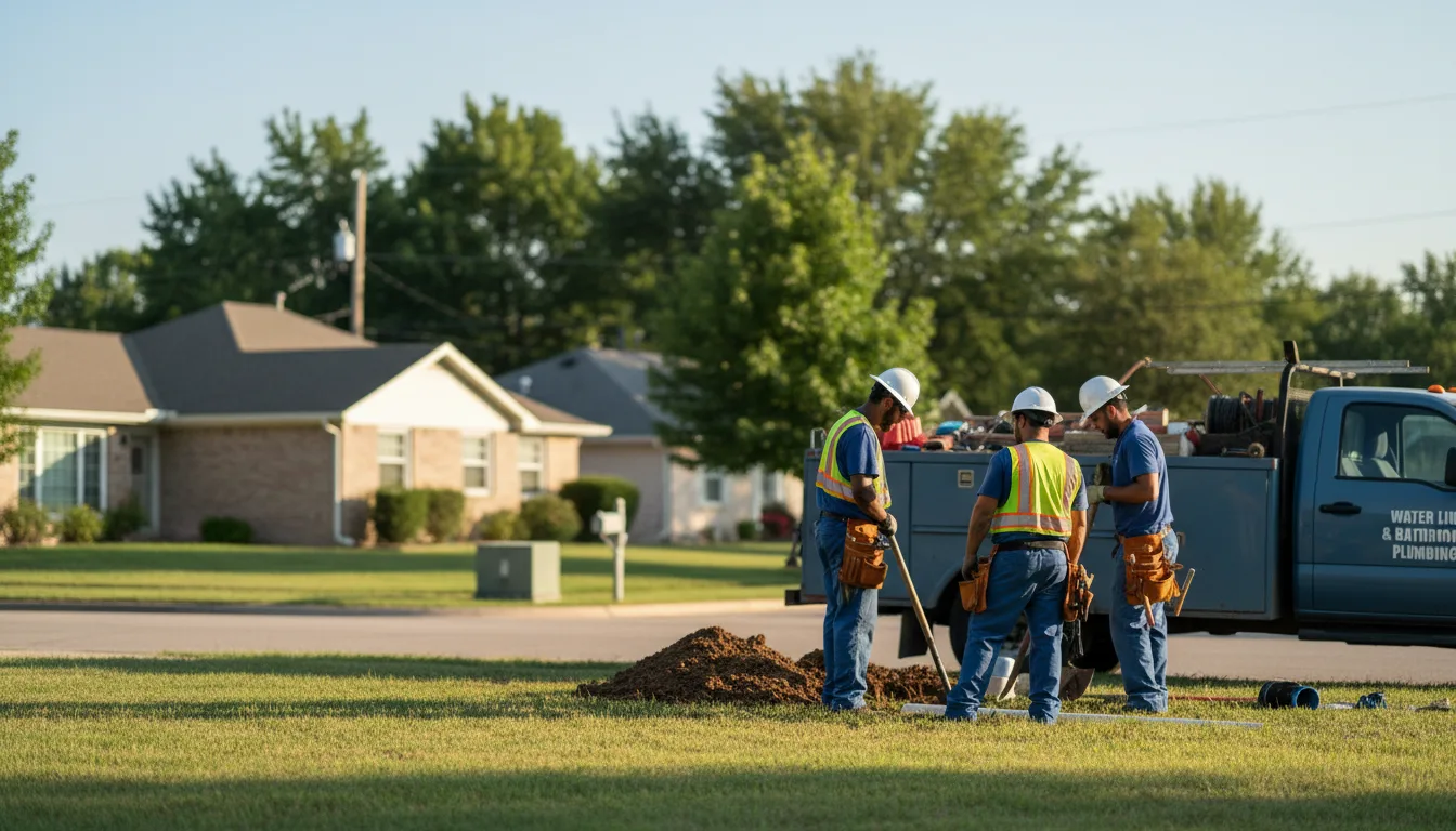 Residential water line and bathroom plumbing service in Avon, OH